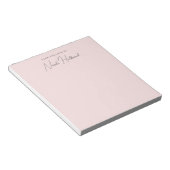 Eleganter Chic Script Name Blush Pink Personalisie Notizblock (angewinkelt)