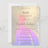 Eleganter Chic Shiny, Bride Dress Brautparty Einladung (Vorderseite)