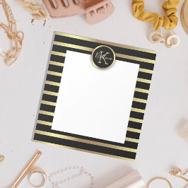 Eleganter Chic Shiny Gold und schwarz gestreift Notizblock