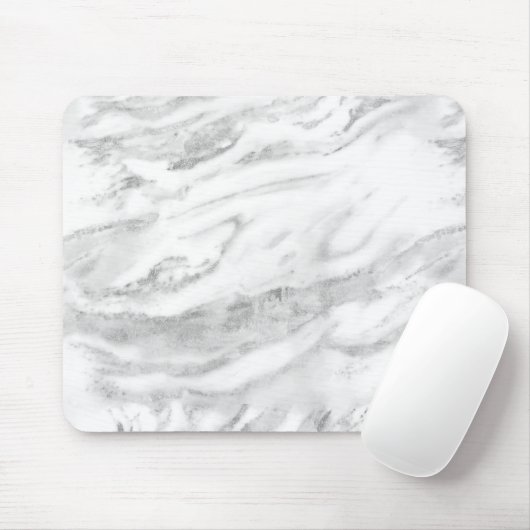 Eleganter Chic Silver Foil Classic Marmor Mousepad (Mit Mouse)