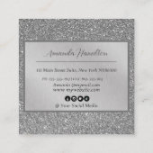 Eleganter Chic Silver Foil Glitzer Glamour Salon Rabattkarte (Rückseite)