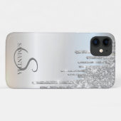Eleganter Chic Silver Glitzer Tropfen Case-Mate iPhone Hülle (Rückseite (Horizontal))