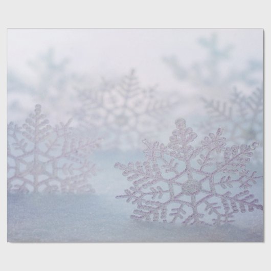 Eleganter Chic Silver Snowflakes Holiday Geschenkpapier (Flach)
