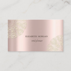 Eleganter Chic Sophisticated, Spitze, Roségold Visitenkarte
