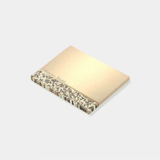 Eleganter Chic Stilmädchen , Gold Glitzer Post-it Klebezettel (angewinkelt)
