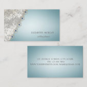 Eleganter Chic Stilvoll, blau Visitenkarte (Vorne/Hinten)