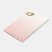 Eleganter Chic Stilvoll Girly ,Glitterie Lippen Post-it Klebezettel (angewinkelt)