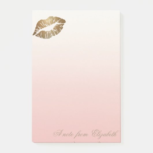 Eleganter Chic Stilvoll Girly ,Glitterie Lippen Post-it Klebezettel (Vorderseite)