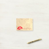 Eleganter Chic Stilvoll Girly, Gold, Red Lips Post-it Klebezettel (Auf Schreibtisch)