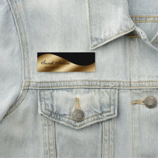 Eleganter Chic Stilvoll Gold Black Namensschild (Beispiel)