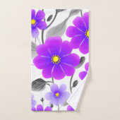 Eleganter Chic Stilvoll Lila floral Badhandtuch Set (Handtuch)