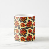 Eleganter Chic Stilvoll Moderne Orange Blume Kaffeetasse (Mittel)