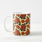 Eleganter Chic Stilvoll Moderne Orange Blume Kaffeetasse (Links)