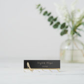 Eleganter Chic Stilvoll, schwarz, Heels Mini Visitenkarte (Stehend Vorderseite)