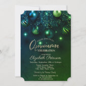 Eleganter Chic Stilvolle Ornamente Grüne Quinceañe Einladung (Vorderseite)