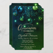 Eleganter Chic Stilvolle Ornamente Grüne Quinceañe Einladung (Vorne/Hinten)