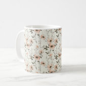 Eleganter Chic Stilvolle Vintage Pastel-Blume Kaffeetasse (Vorderseite Links)