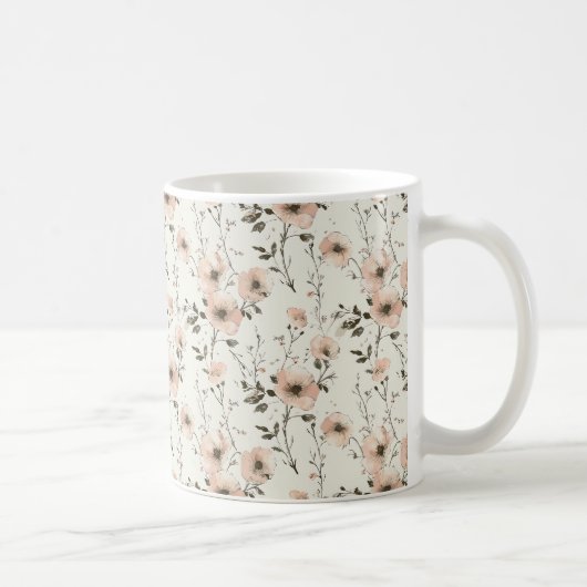 Eleganter Chic Stilvolle Vintage Pastel-Blume Kaffeetasse (Rechts)
