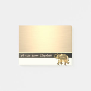 Eleganter Chic Stilvolles Mädchen, Falscher Gold Post-it Klebezettel