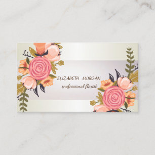 Eleganter Chic Streifen , Blumenmuster Visitenkarte