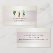 Eleganter Chic Stripe Kactus Planted Succulent Visitenkarte (Vorne/Hinten)