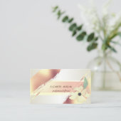 Eleganter Chic Stripe, Pinselstrich, Blume Visitenkarte (Stehend Vorderseite)