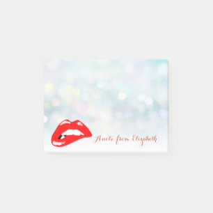 Eleganter Chic Stylisch Weiblich ,Bokeh Rote Lipp Post-it Klebezettel