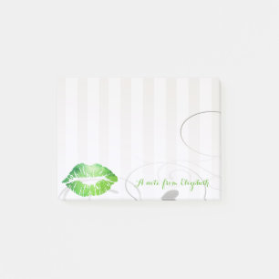Eleganter Chic Stylisch Weiblich,Grüne Lippen Post-it Klebezettel