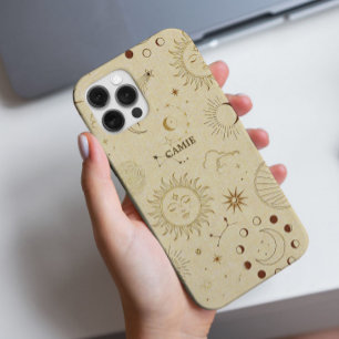 Eleganter Chic Trendy Golden Celestial Zodiac iPhone 16 Pro Hülle