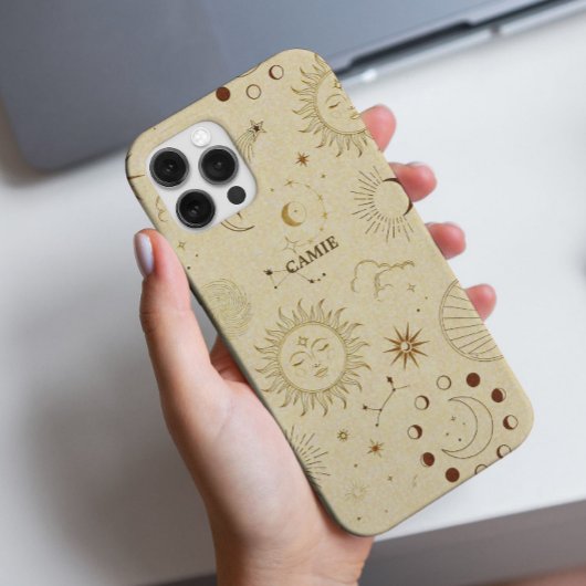 Eleganter Chic Trendy Golden Celestial Zodiac Case-Mate iPhone Hülle