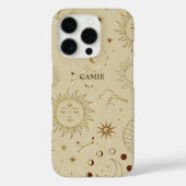 Eleganter Chic Trendy Golden Celestial Zodiac Case-Mate iPhone Hülle (Rückseite)
