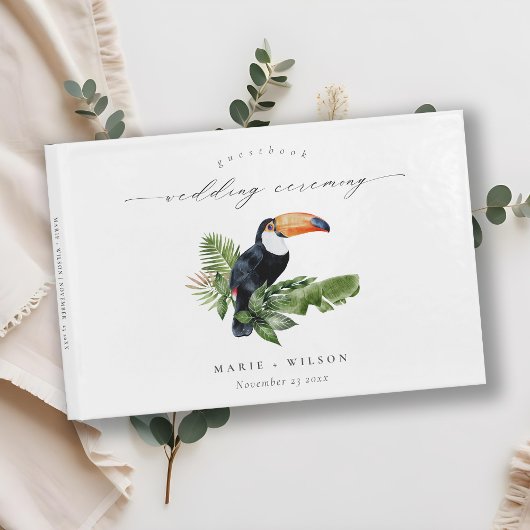 Eleganter Chic Tropical Rainforest Toucan Wedding Gästebuch