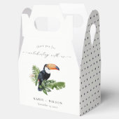 Eleganter Chic Tropical Rainforest Toucan Wedding Geschenkschachtel (Geöffnet)