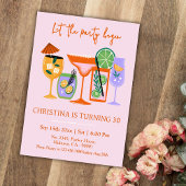 Eleganter Chic Tropischer Cocktail Drink 30. Gebur Einladung