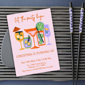 Eleganter Chic Tropischer Cocktail Drink 40. Gebur Einladung