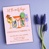 Eleganter Chic Tropischer Cocktail Drink 70. Gebur Einladung