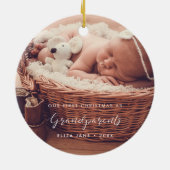 Eleganter Chic Unsere ersten Weihnachten als Große Keramik Ornament (Hinten)