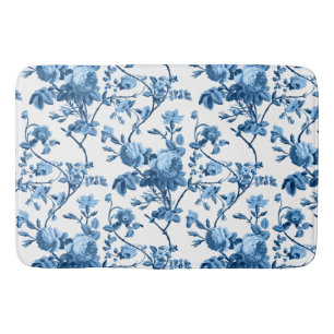 Eleganter Chic Vintag Blue Rose Floral Badematte