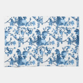 Eleganter Chic Vintag Blue Rose Floral Geschirrtuch (Horizontal)