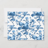 Eleganter Chic Vintag Blue Rose Floral Mitteilungskarte (Rückseite)