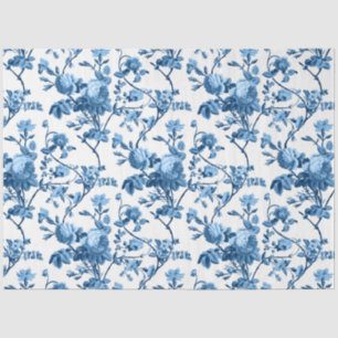 Eleganter Chic Vintag Blue Rose Floral Seidenpapier