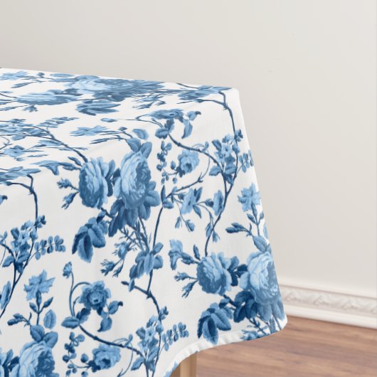 Eleganter Chic Vintag Blue Rose Floral Tischdecke (Beispiel)
