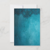 Eleganter Chic Vintag Floral Hochzeitsempfang Einladung (Rückseite)