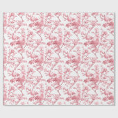 Eleganter Chic Vintag Pink Rose Floral Geschenkpapier (Flach)