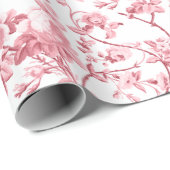 Eleganter Chic Vintag Pink Rose Floral Geschenkpapier (Rolleneckpunkt)