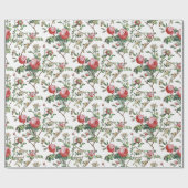 Eleganter Chic Vintag Pink Rose Floral Geschenkpapier (Flach)
