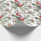 Eleganter Chic Vintag Pink Rose Floral Geschenkpapier (Ecke)