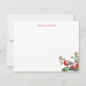 Eleganter Chic Vintag Pink Rose Floral Mitteilungskarte (Vorderseite)