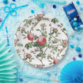 Eleganter Chic Vintag Pink Rose Floral Pappteller (Party)