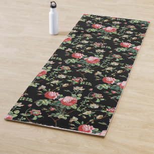 Eleganter Chic Vintag Pink Rose Floral Yogamatte